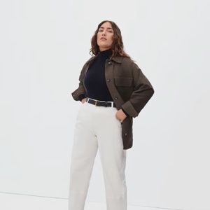 EVERLANE Women's Heather Brown Cotton Oversized Shirt Jacket Shacket Size S